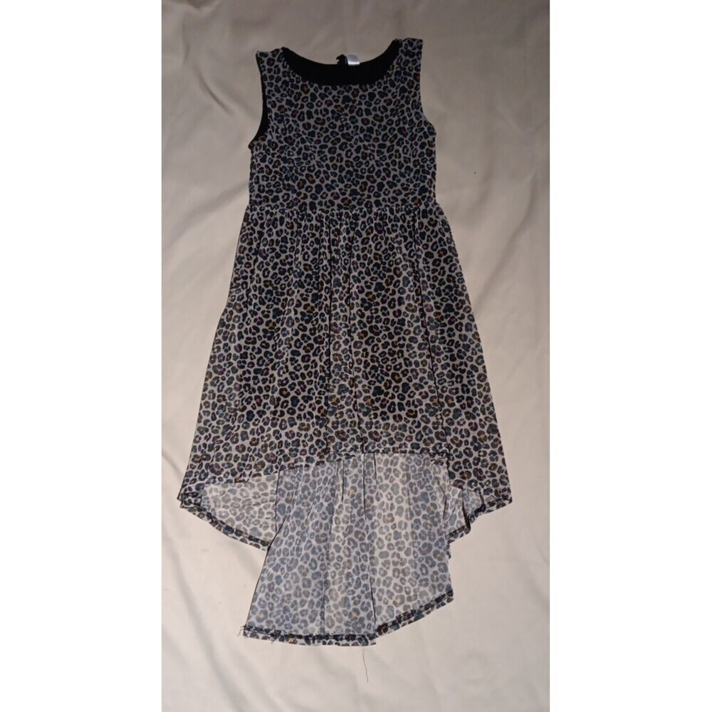 Divided by H&M Sleeveless Rainbow Cheetah Print Dress with Flowy Layers SIZE 8